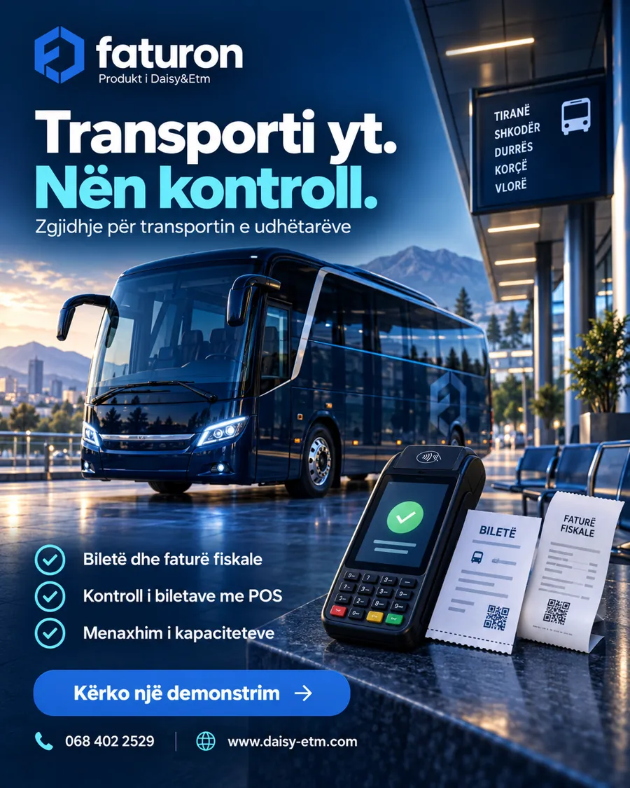 Faturon për transportin e udhëtarëve: biletimi dhe kontrolli
